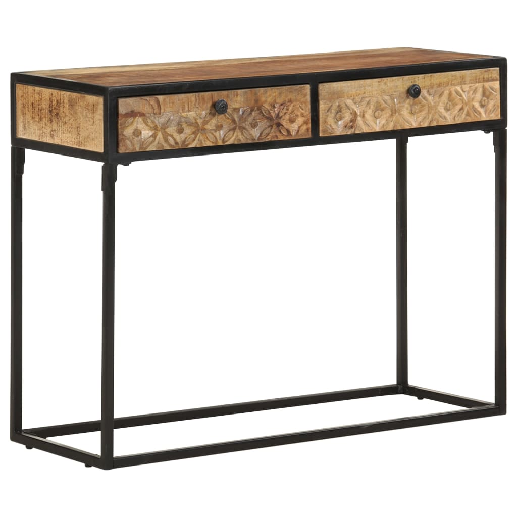 Table Console 100X35X75 Cm Bois De Manguier Massif