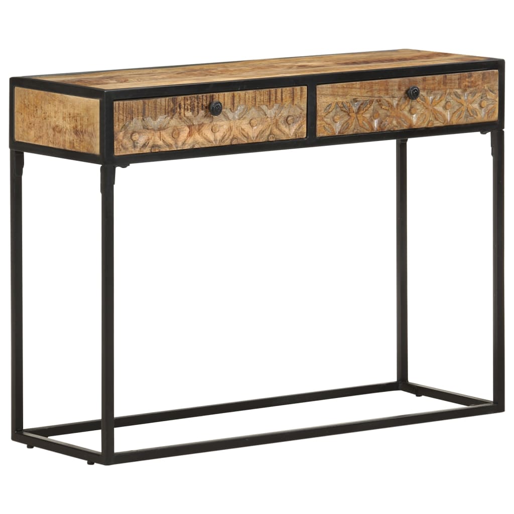 Table Console 100X35X75 Cm Bois De Manguier Massif