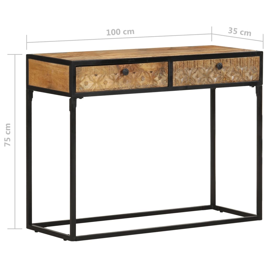 Table Console 100X35X75 Cm Bois De Manguier Massif