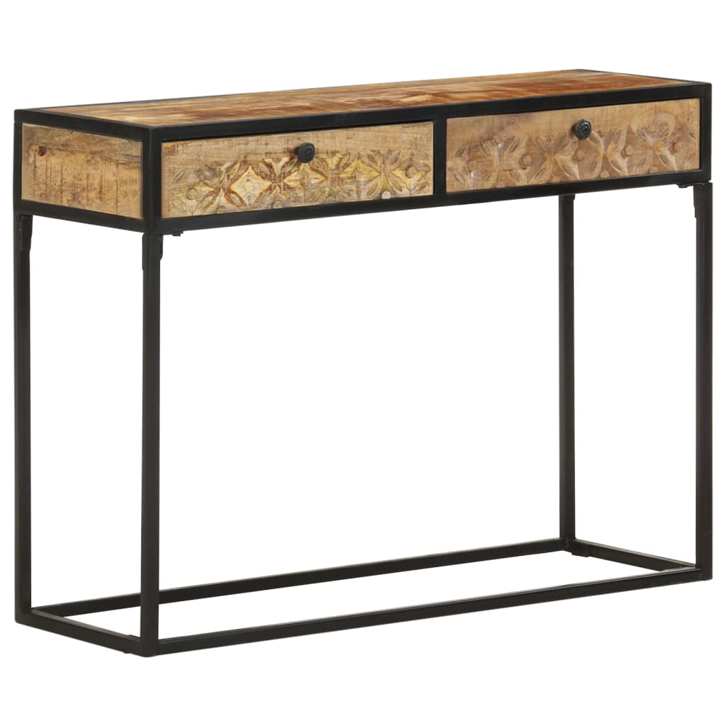 Table Console 100X35X75 Cm Bois De Manguier Massif