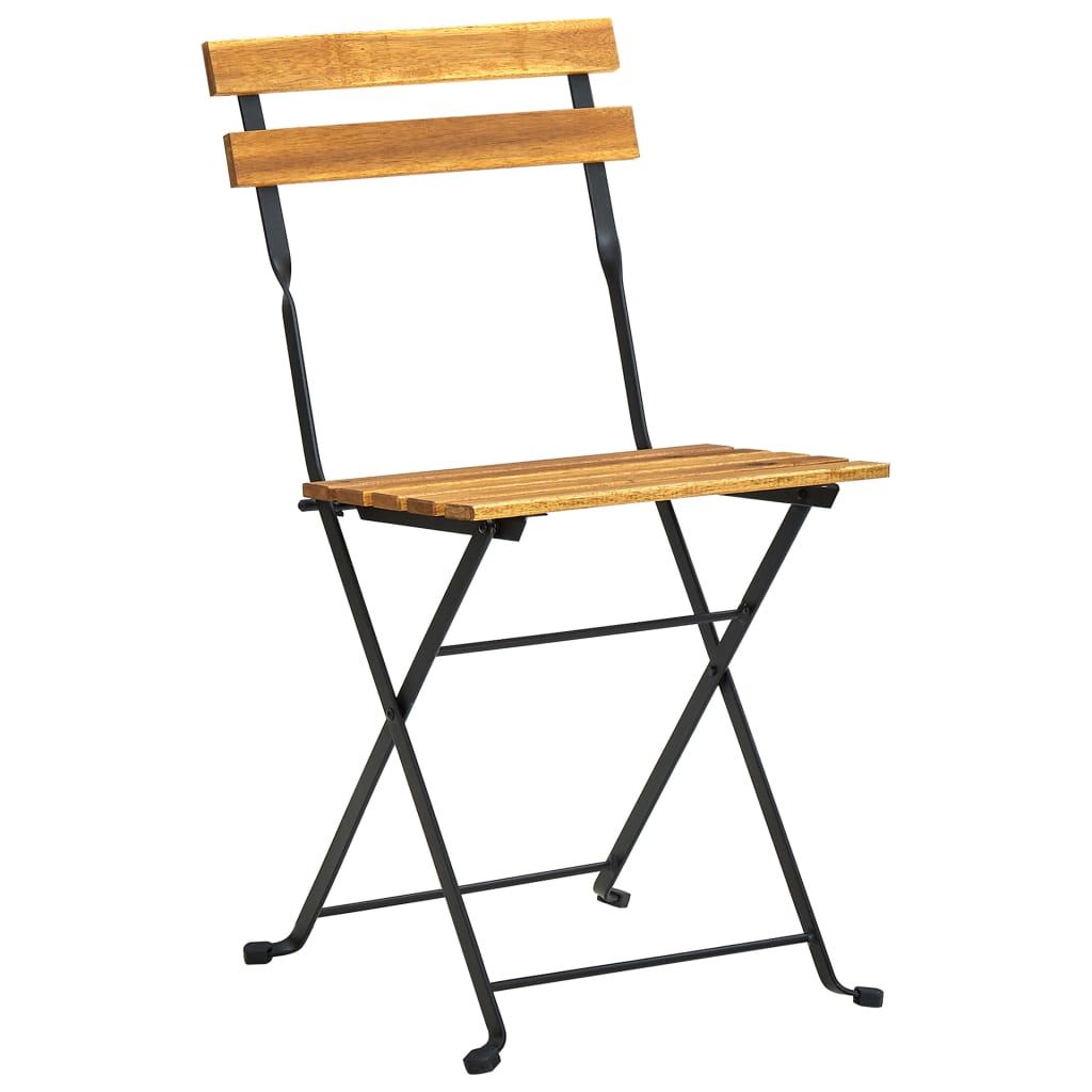 Chaises Pliables De Jardin Lot De 2 Acier Et Bois Acacia Solide