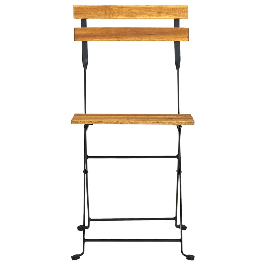 Chaises Pliables De Jardin Lot De 2 Acier Et Bois Acacia Solide