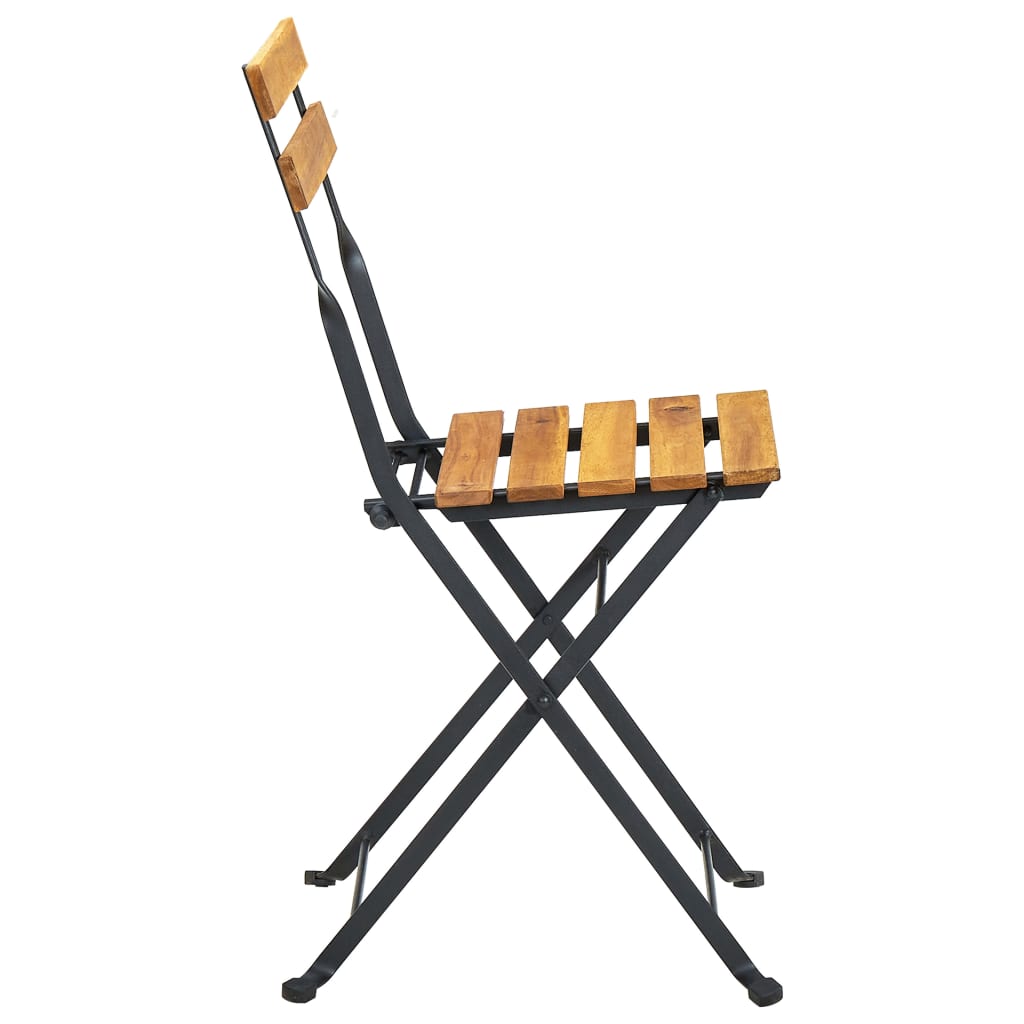 Chaises Pliables De Jardin Lot De 2 Acier Et Bois Acacia Solide