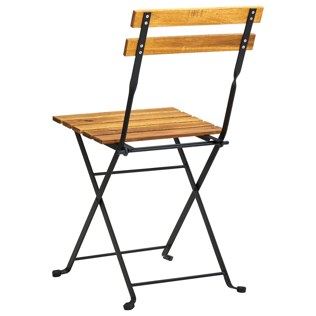 Chaises Pliables De Jardin Lot De 2 Acier Et Bois Acacia Solide