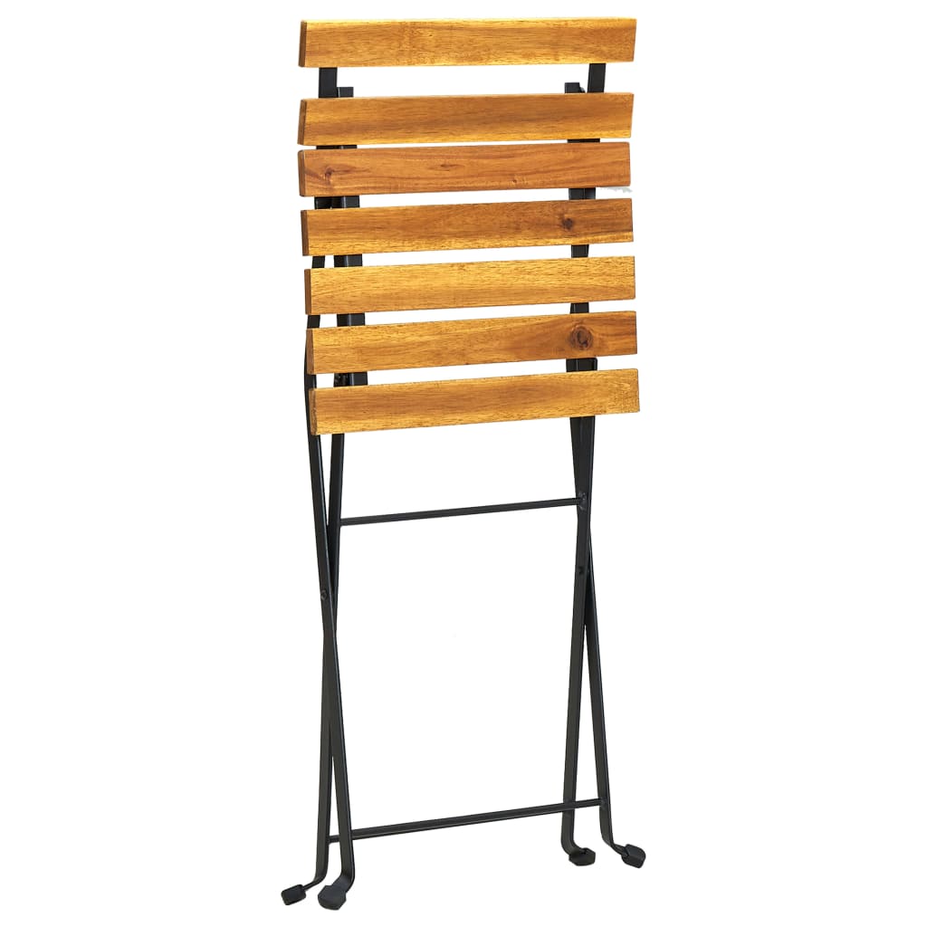 Chaises Pliables De Jardin Lot De 2 Acier Et Bois Acacia Solide
