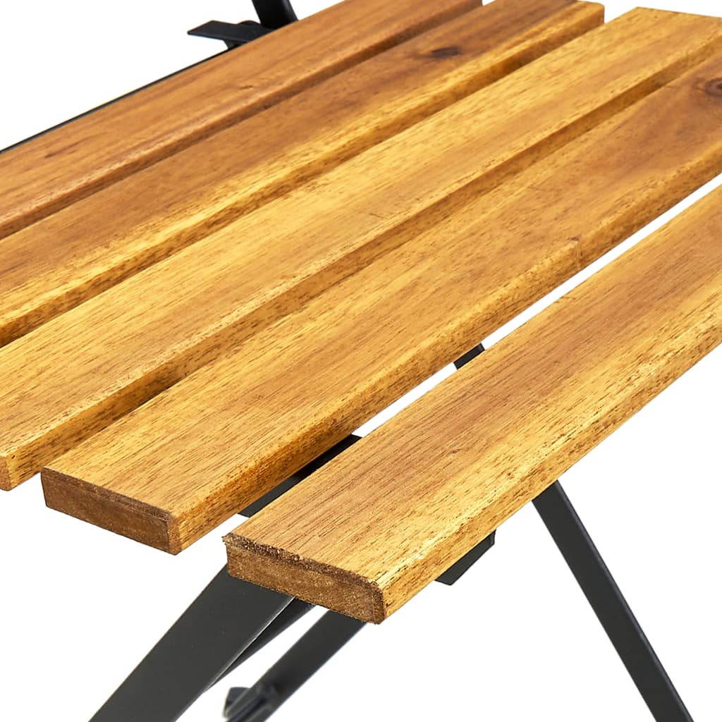 Chaises Pliables De Jardin Lot De 2 Acier Et Bois Acacia Solide