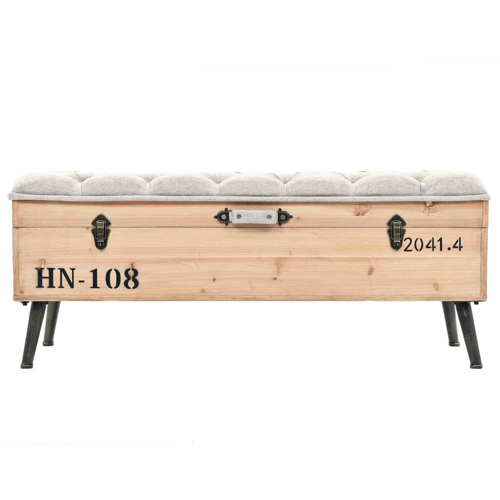 Banc De Rangement 110 Cm Bois De Sapin Massif