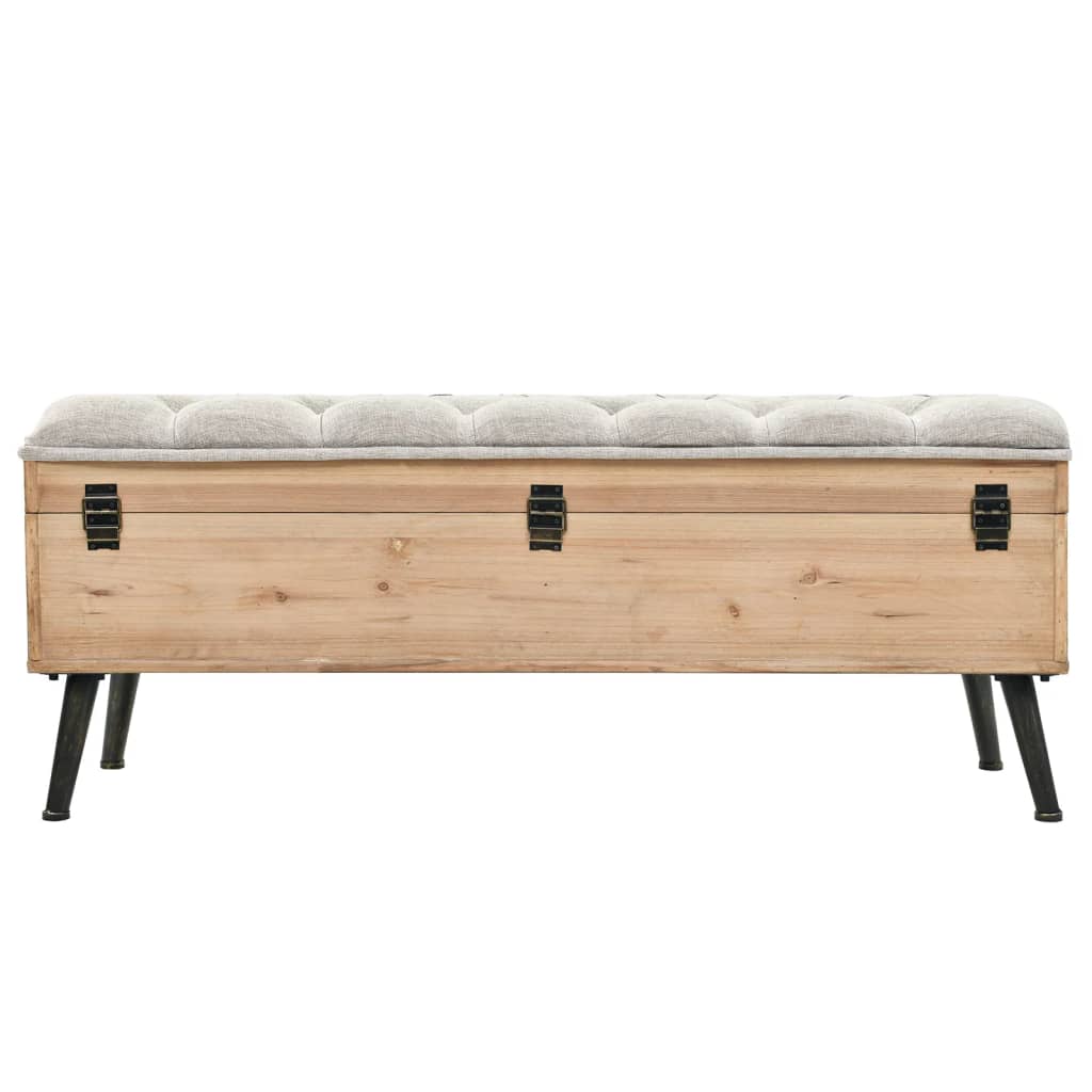 Banc De Rangement 110 Cm Bois De Sapin Massif