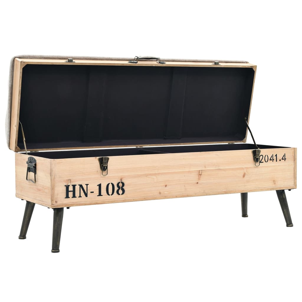 Banc De Rangement 110 Cm Bois De Sapin Massif