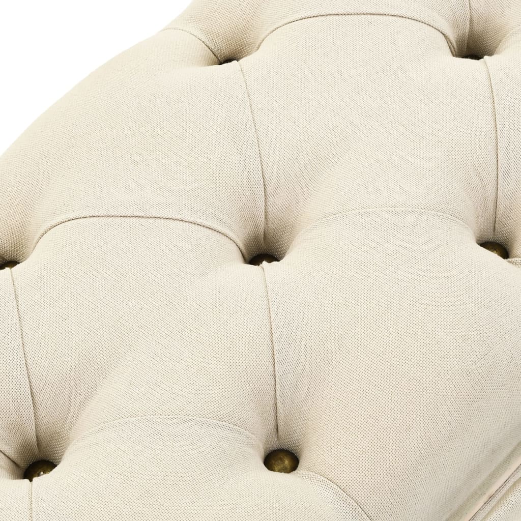 Banc De Rangement 110 Cm Crème Bois De Sapin Massif Et Tissu