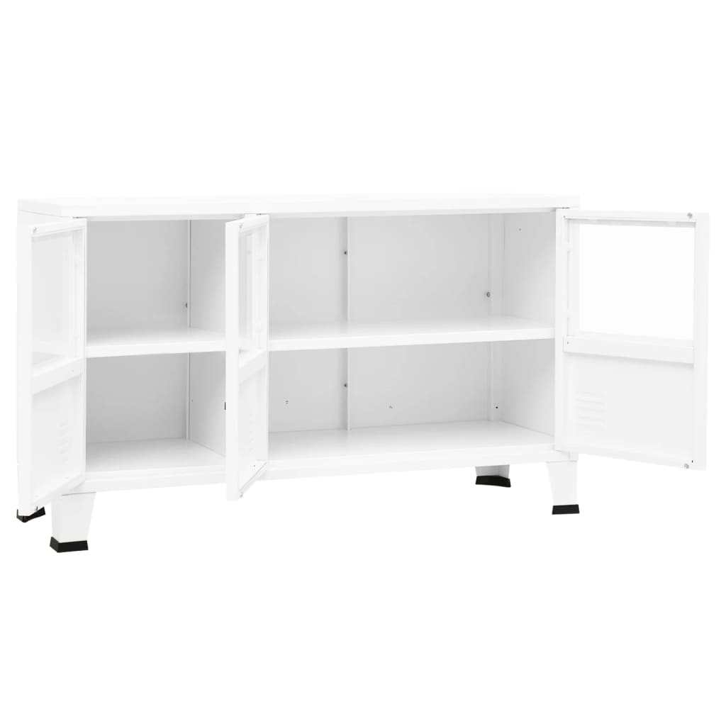 Buffet Industriel 105X35X62 Cm Métal Et Verre