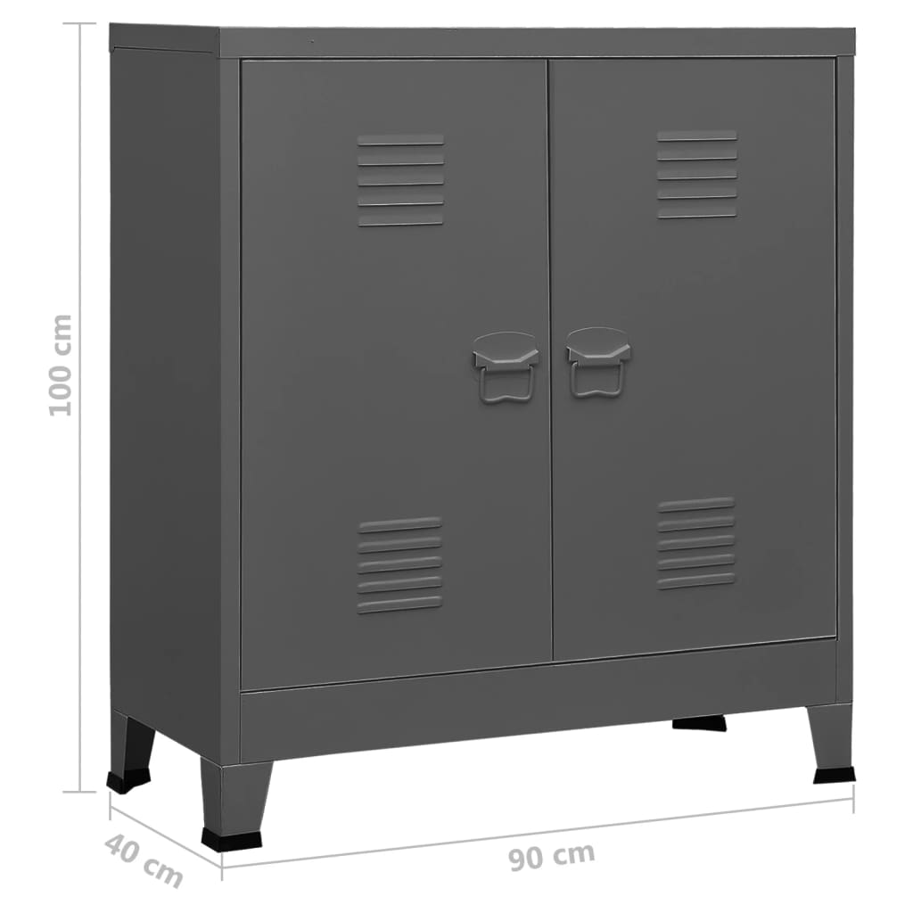 Coffre De Rangement Industriel 90X40X100 Cm Acier