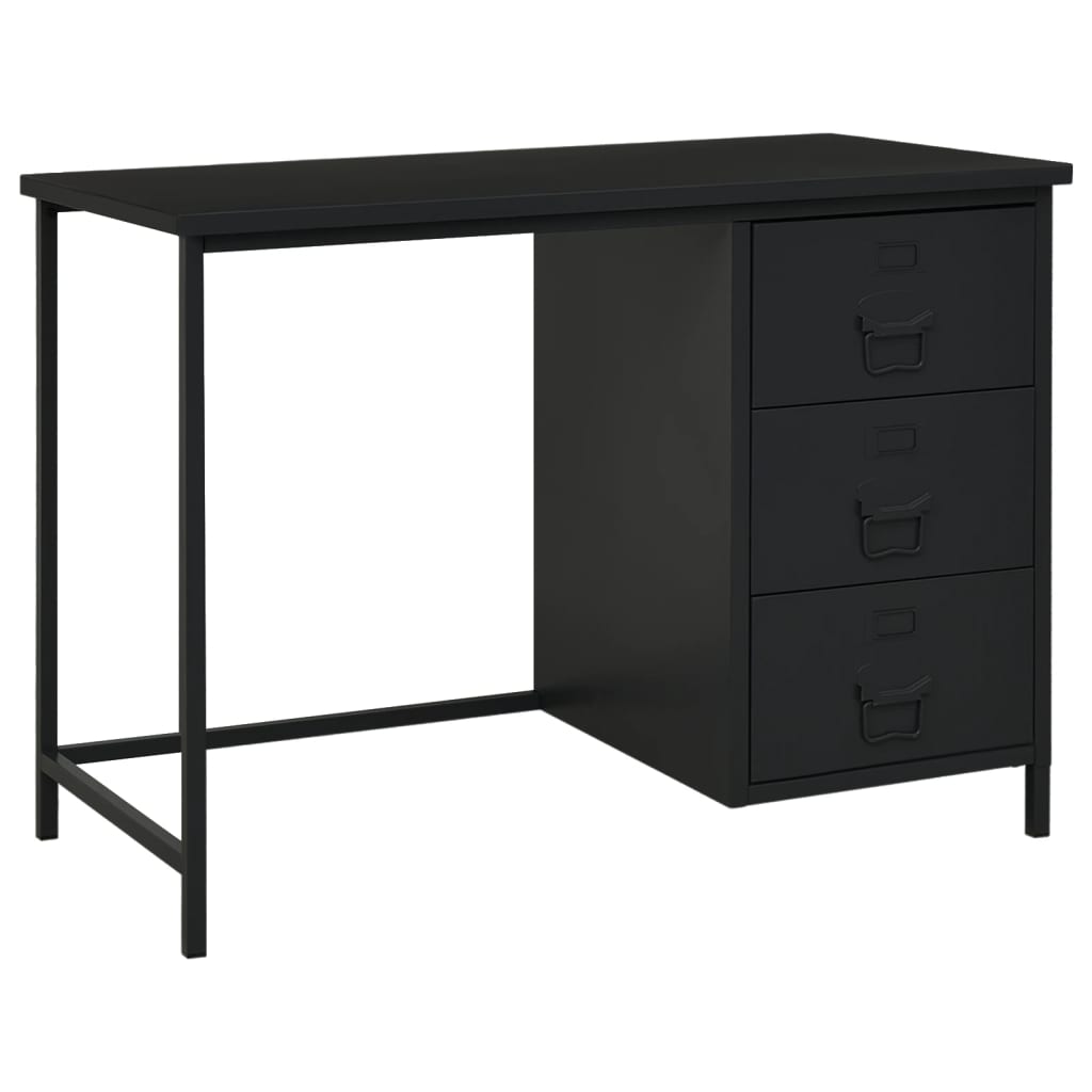 Bureau Industriel Avec Tiroirs 105X52X75 Cm Acier