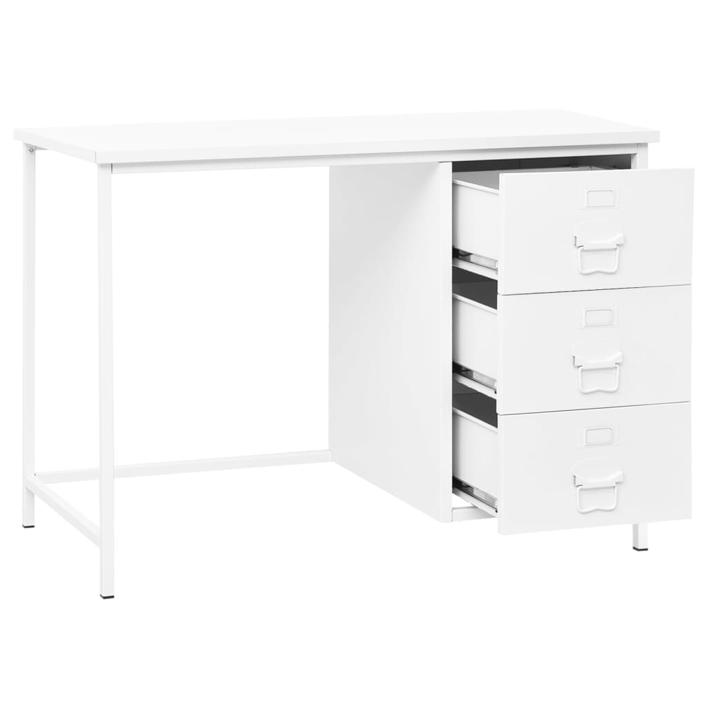 Bureau Industriel Avec Tiroirs 105X52X75 Cm Acier