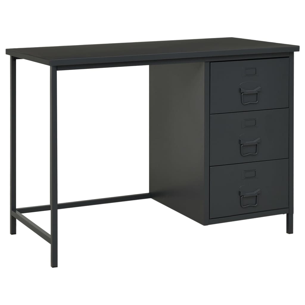Bureau Industriel Avec Tiroirs 105X52X75 Cm Acier