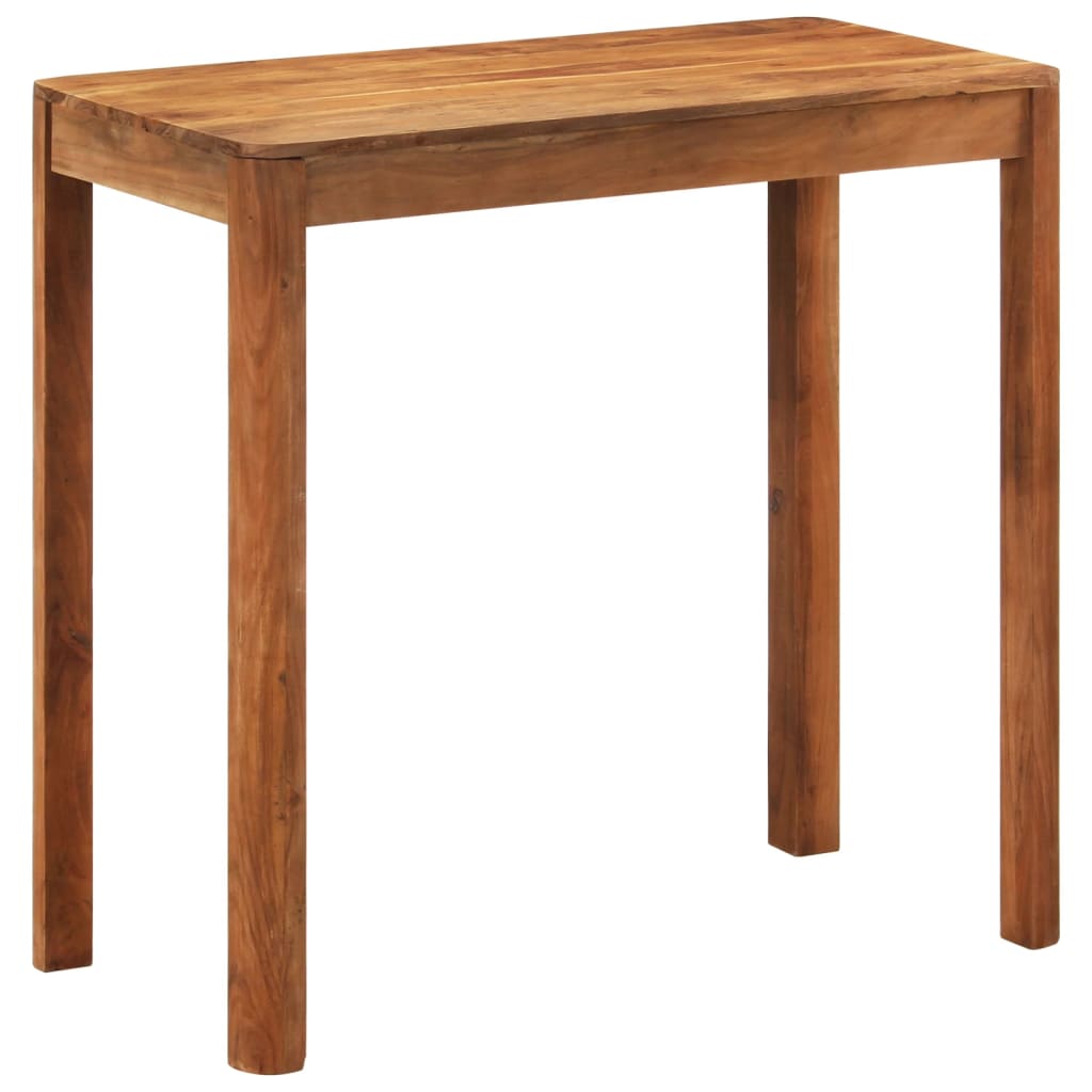 Table De Bar Bois Massif D'acacia Et Finition Miel 110X55X106Cm