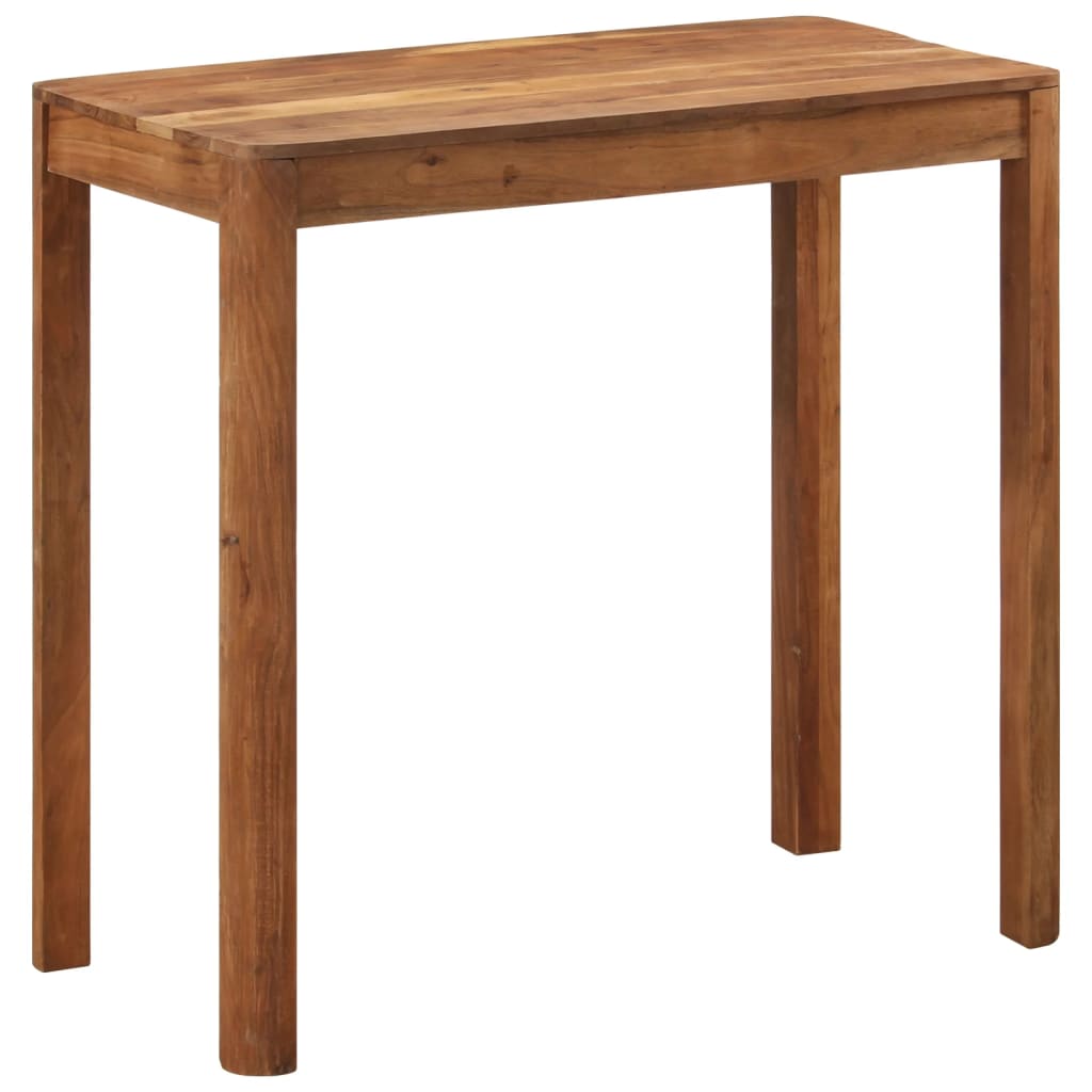 Table De Bar Bois Massif D'acacia Et Finition Miel 110X55X106Cm