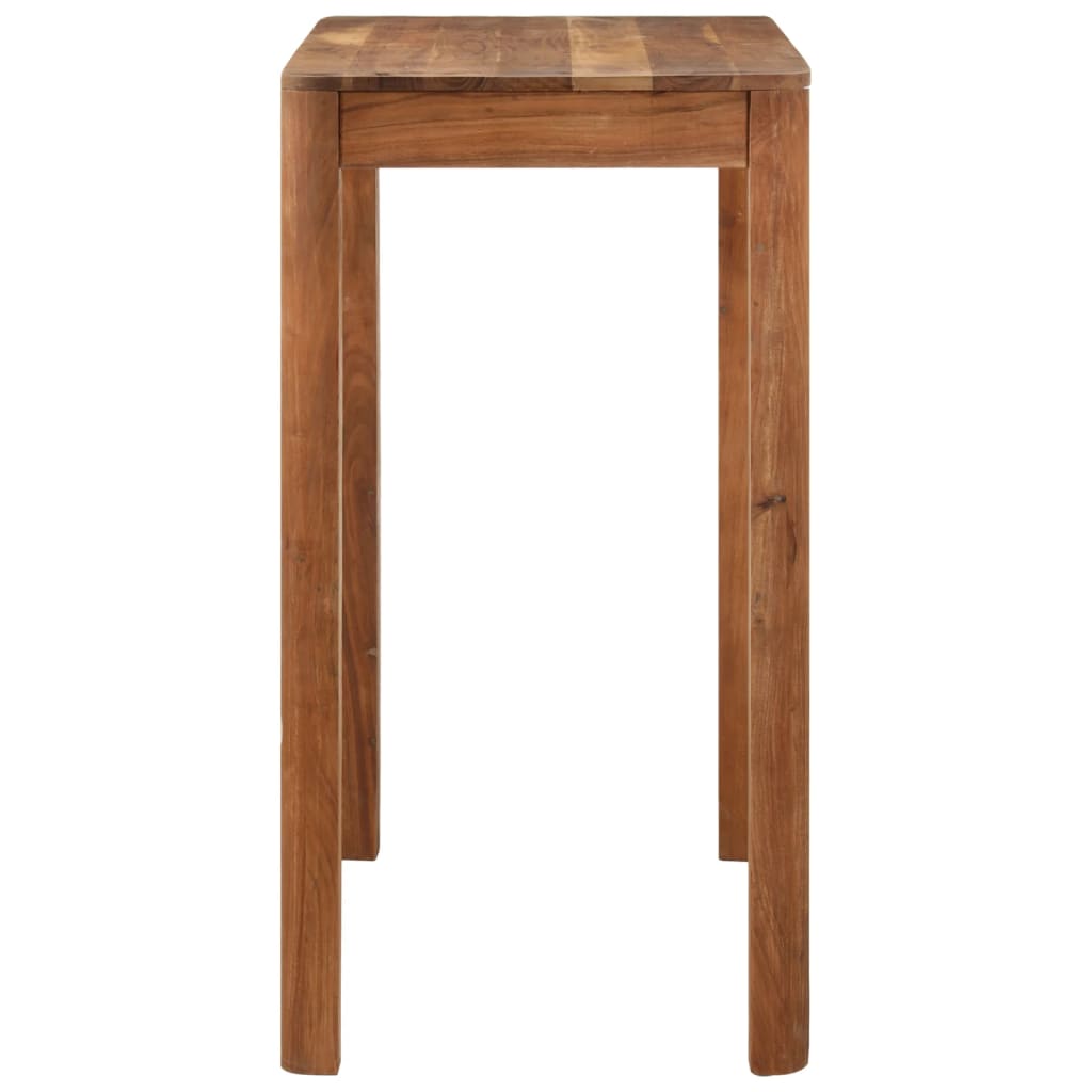 Table De Bar Bois Massif D'acacia Et Finition Miel 110X55X106Cm