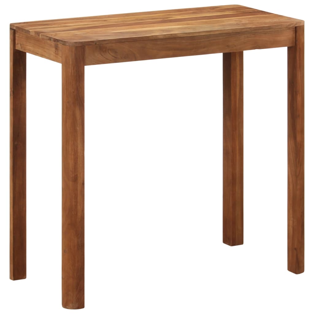 Table De Bar Bois Massif D'acacia Et Finition Miel 110X55X106Cm
