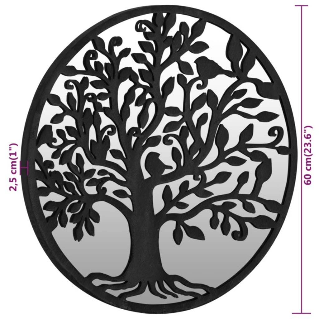 Miroir 60X2,5 Cm Fer Pour Utilisation À L'intérieur