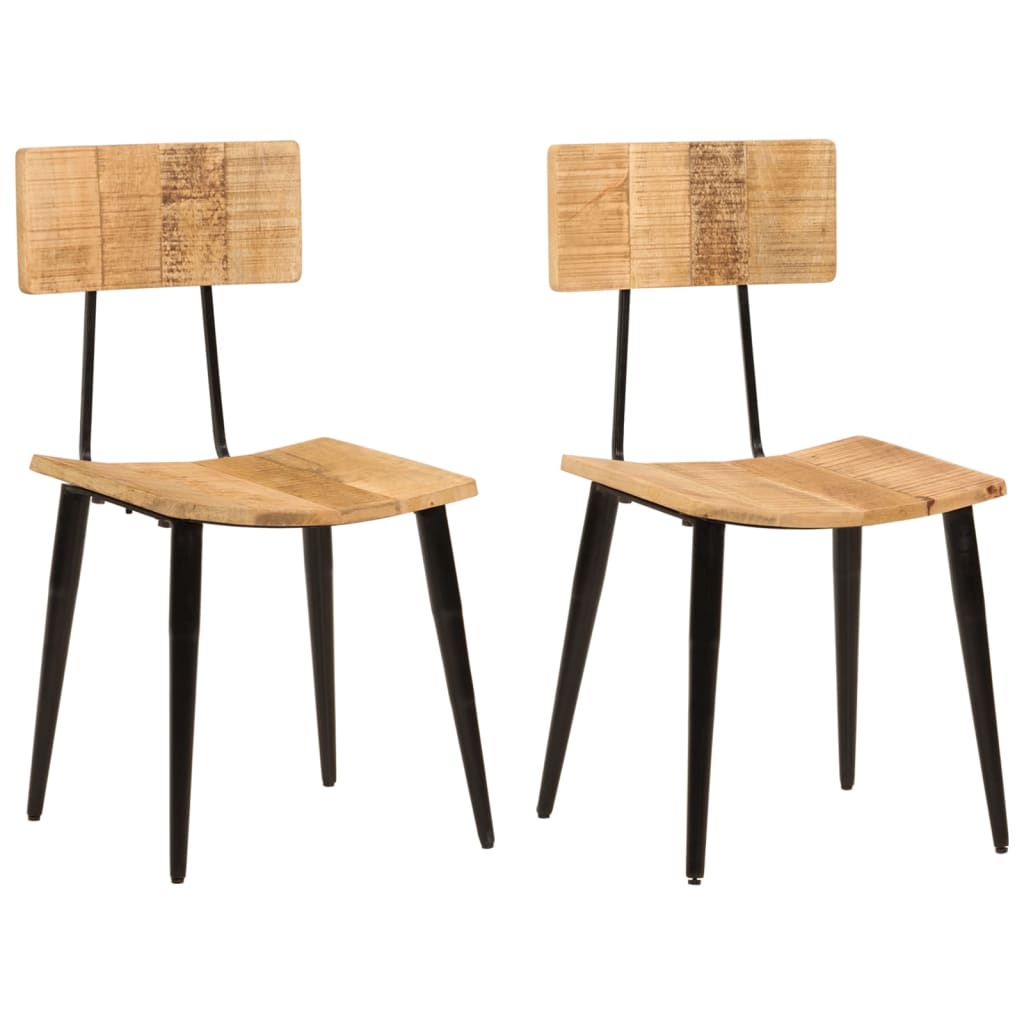 Chaises À Manger Lot De 2 44X40X80 Cm Bois De Manguier Solide