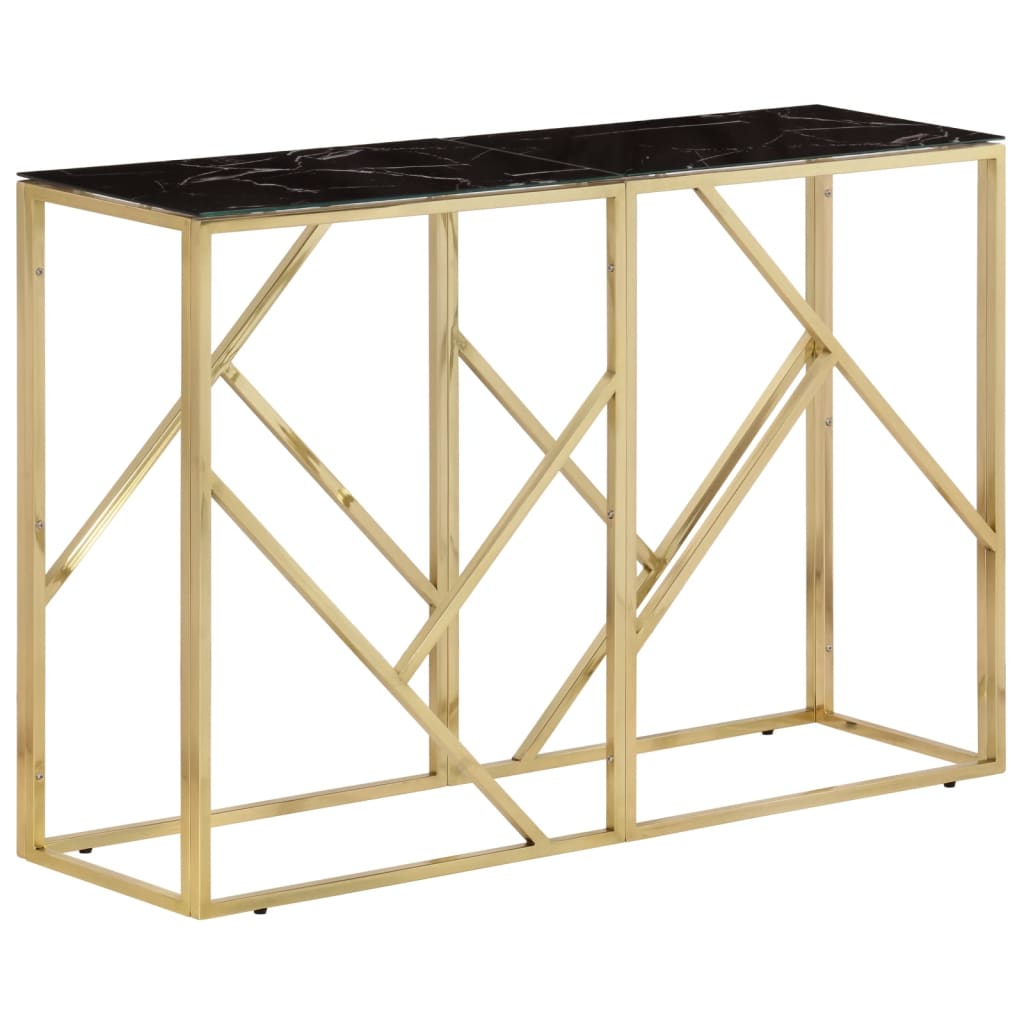 Table Console Acier Inoxydable Et De Mélèze Massif