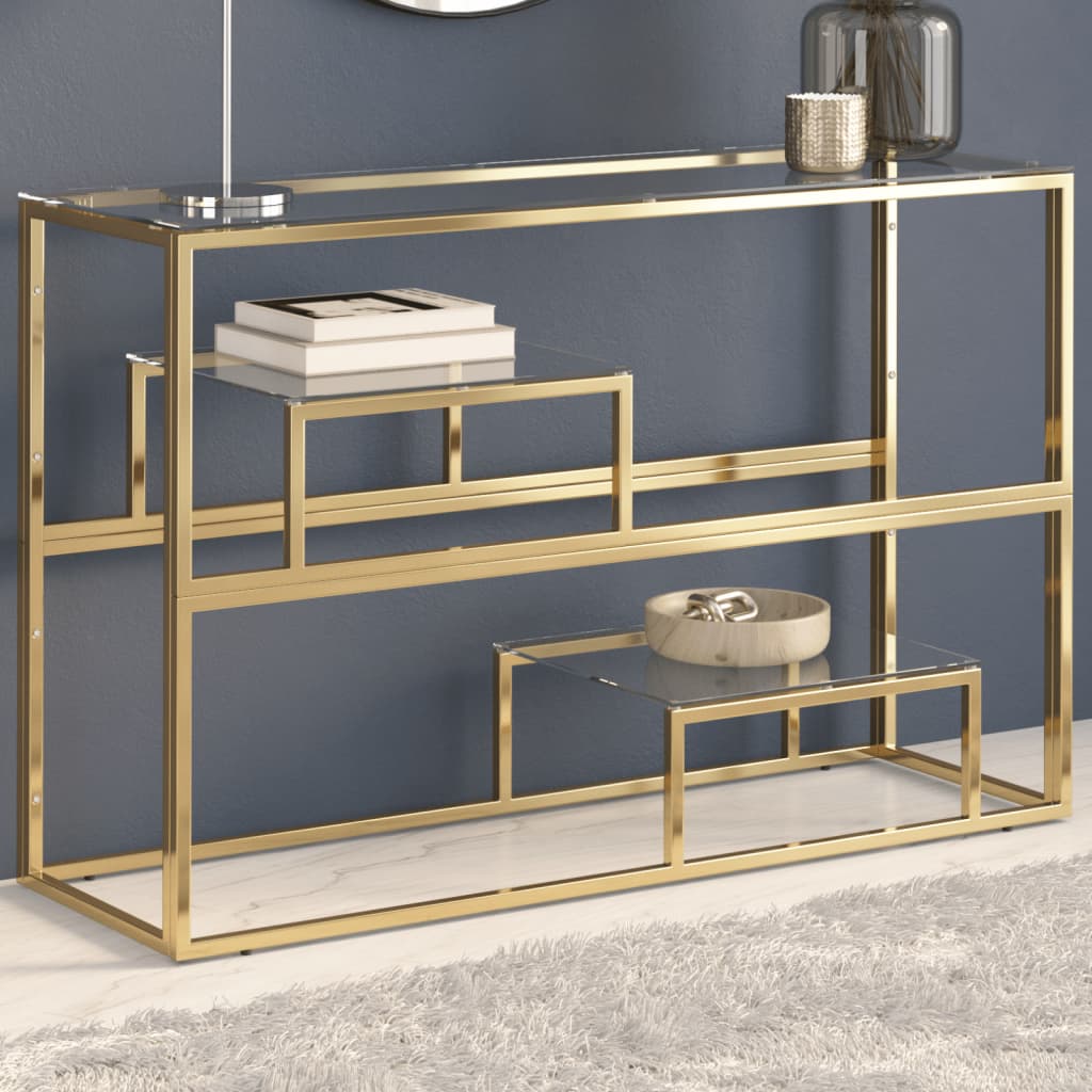 Table Console Argenté Inox Et De Récupération Massif