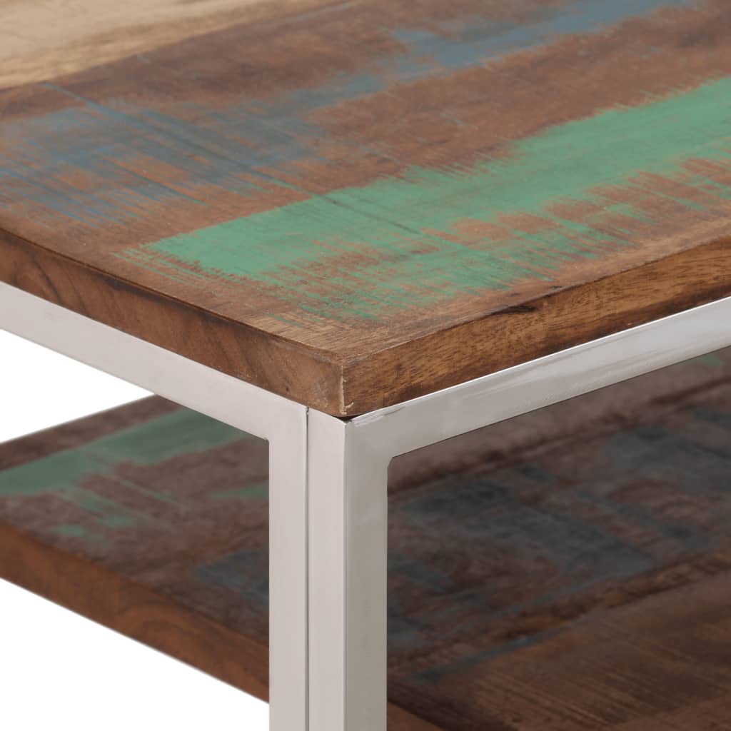 Table Console Argenté Inox Et De Récupération Massif