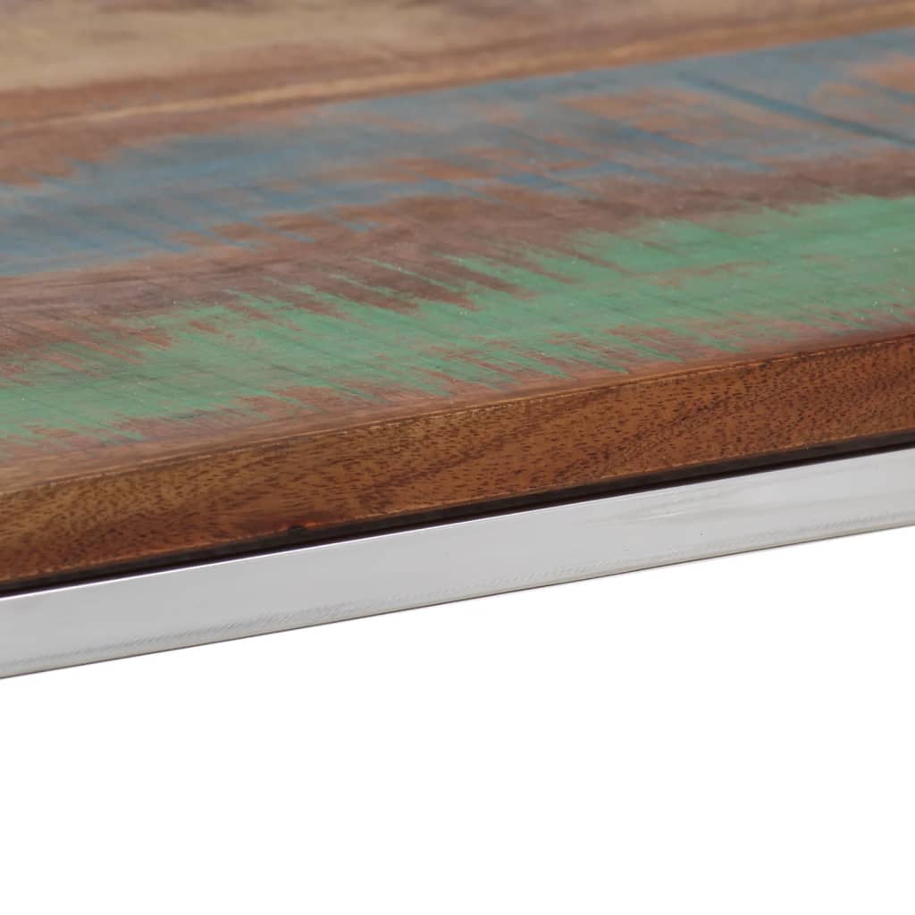 Table Console Argenté Inox Et De Récupération Massif