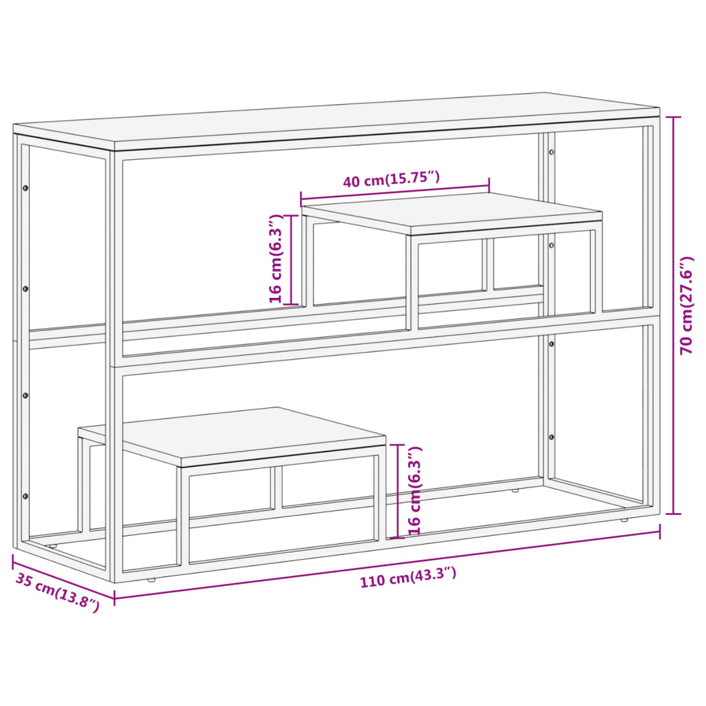 Table Console Argenté Inox Et De Récupération Massif