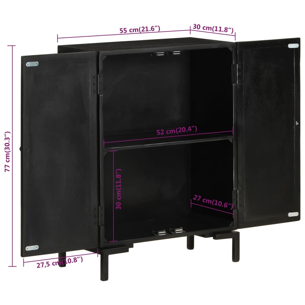 Buffet Bois Massif De Manguier Et Fer