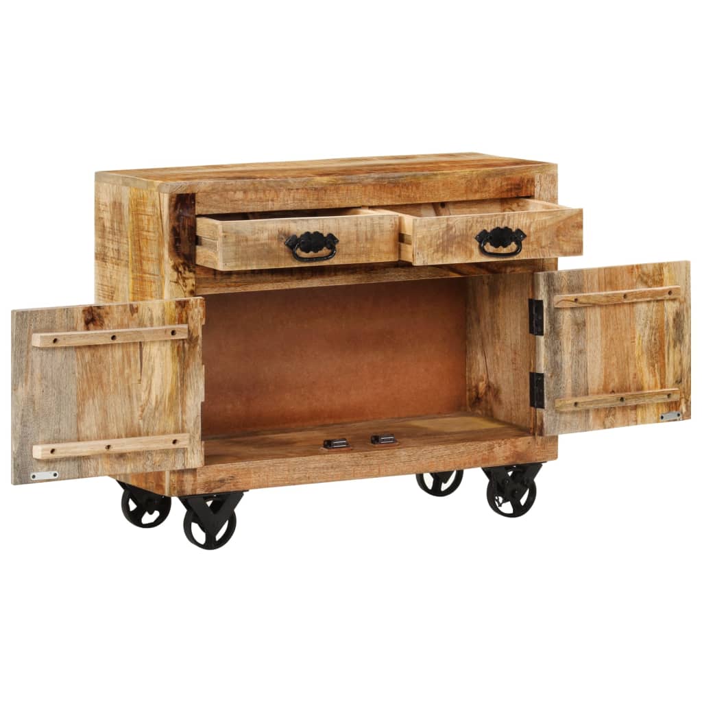 Buffet 80X30X Bois De Manguier Brut Massif