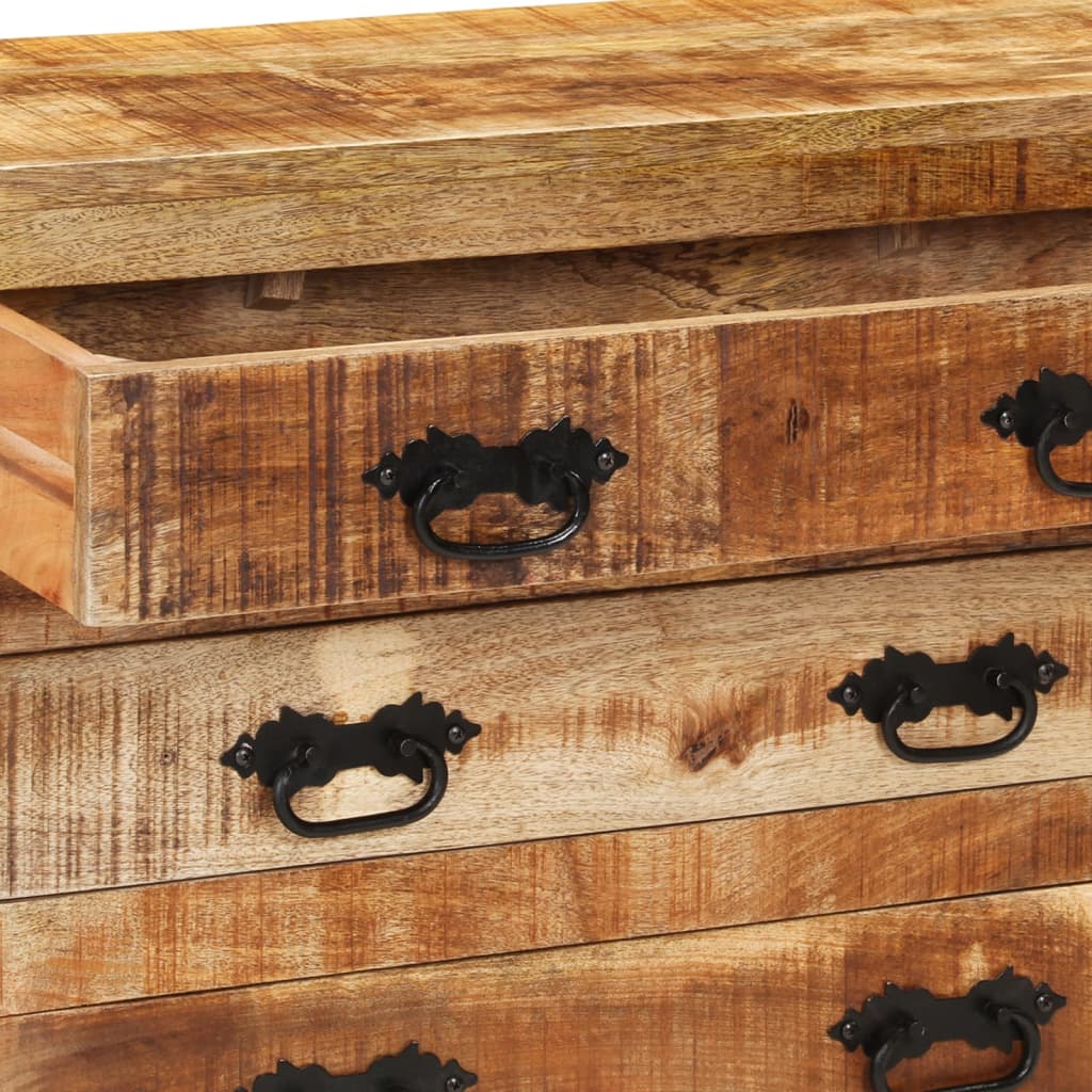 Buffet Avec 3 Tiroirs 80X30X Bois De Manguier Brut Massif