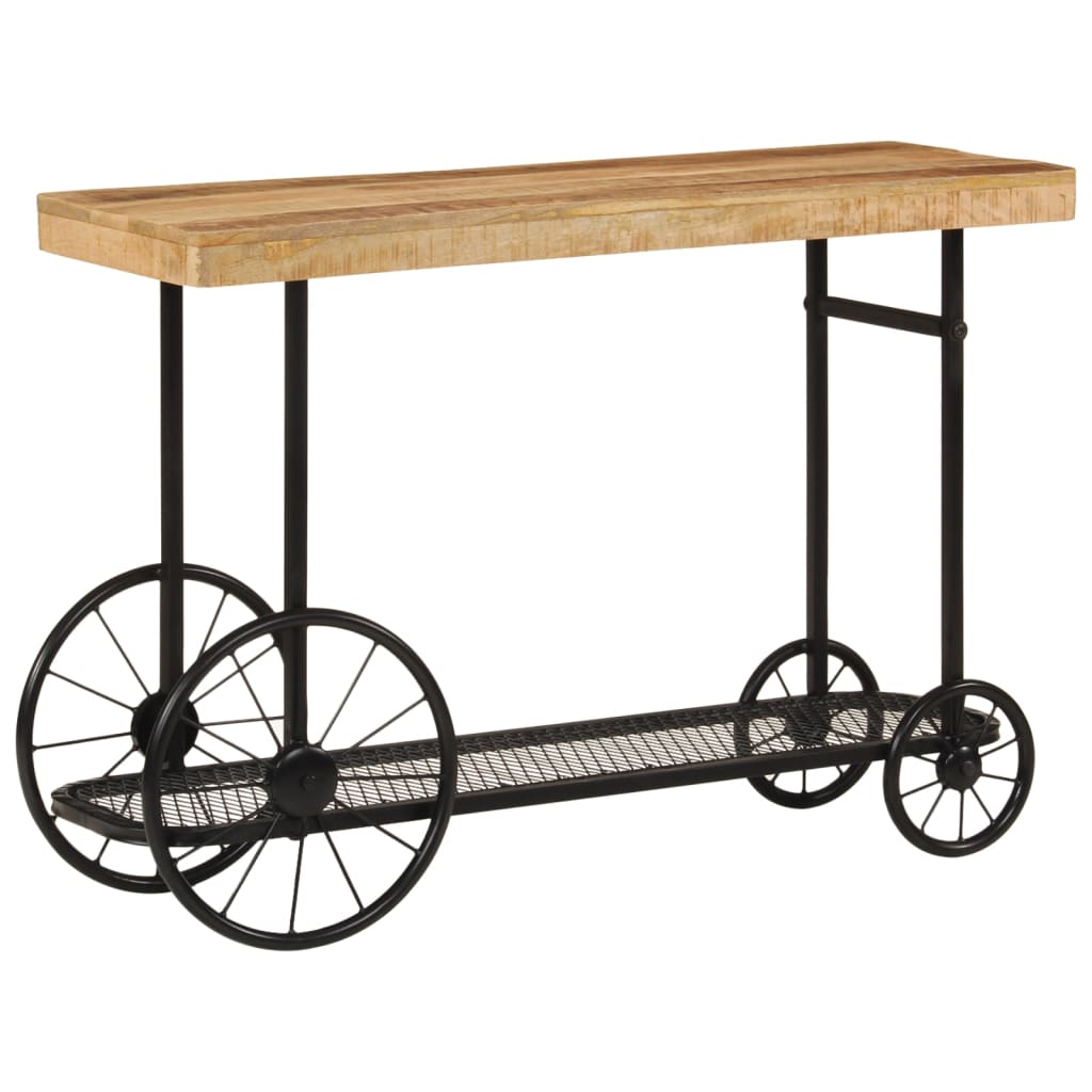 Table Console 112X36X76 Cm Bois Massif De Manguier Et Fer