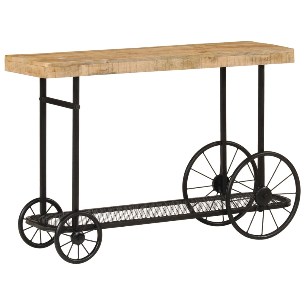 Table Console 112X36X76 Cm Bois Massif De Manguier Et Fer