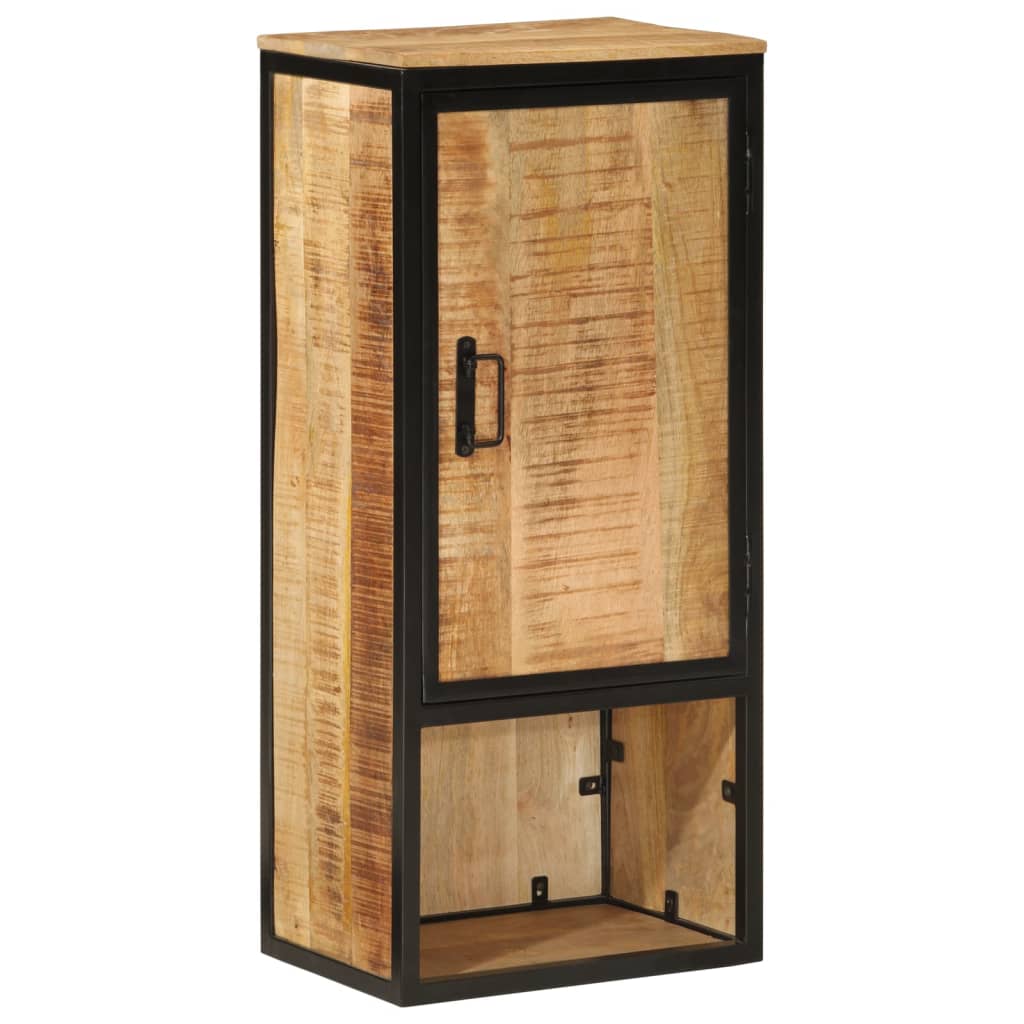 Armoire De Salle De Bain 40X27X90Cm Bois Massif Manguier Et Fer