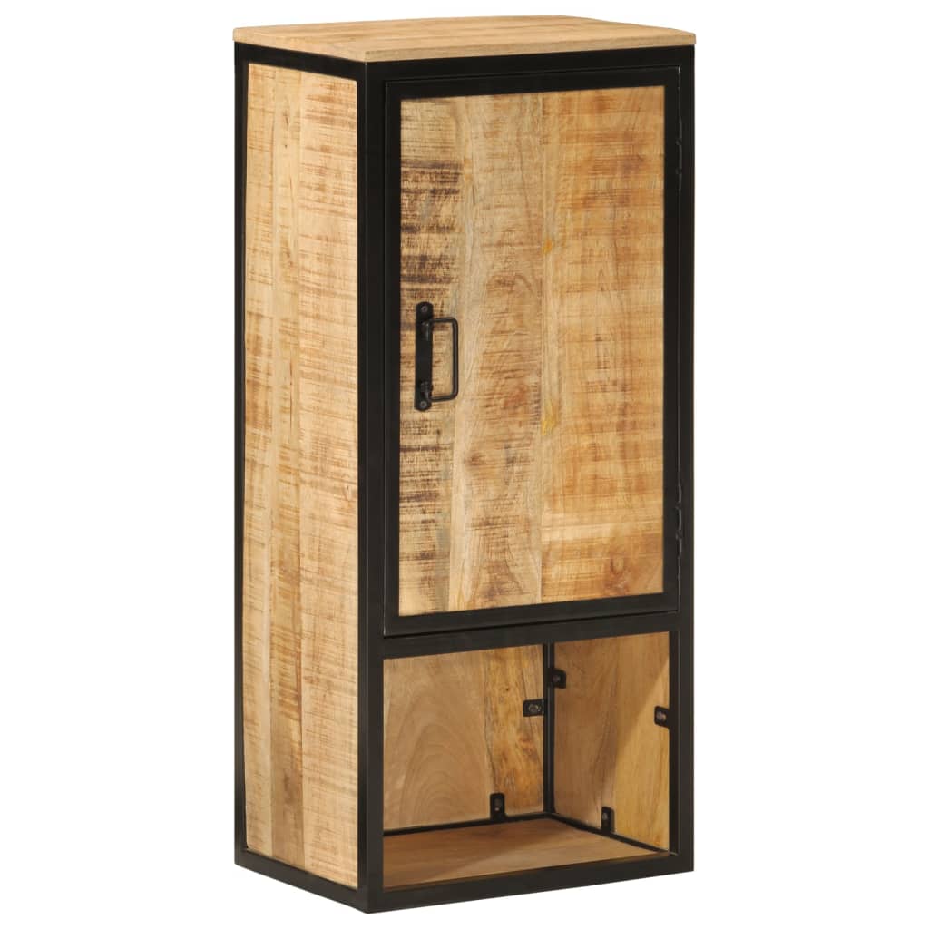 Armoire De Salle De Bain 40X27X90Cm Bois Massif Manguier Et Fer