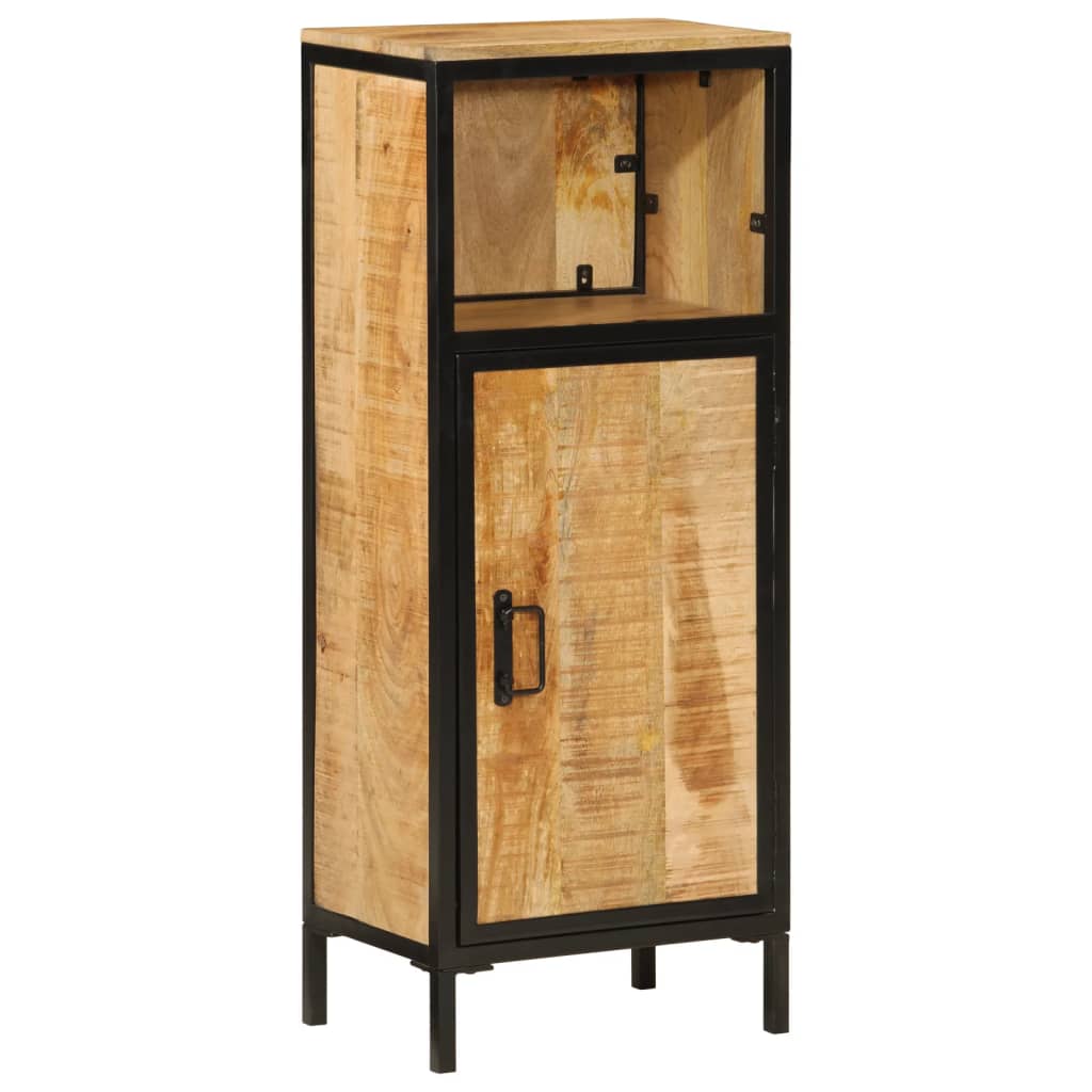 Armoire De Salle De Bain 40X27X90Cm Bois Massif Manguier Et Fer