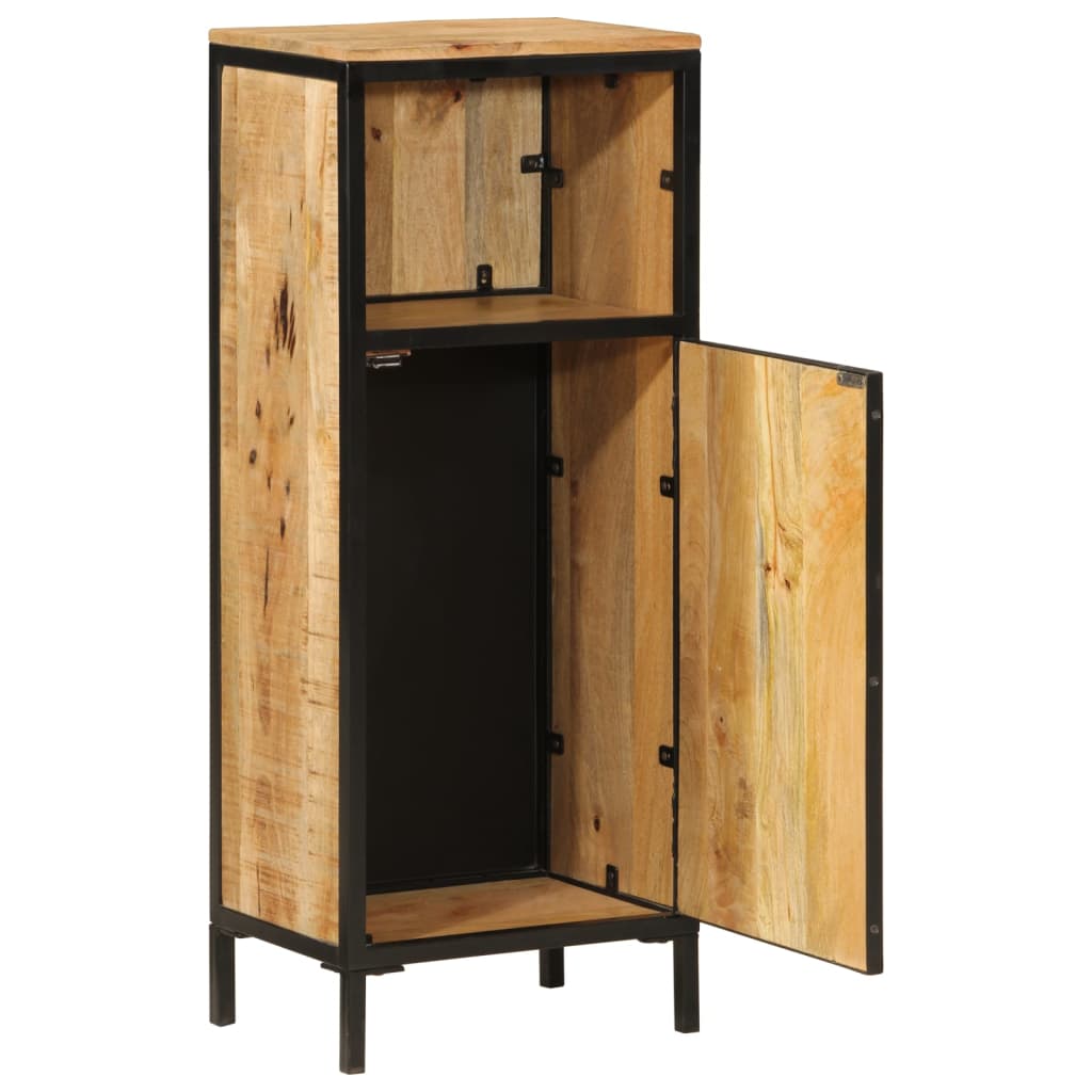 Armoire De Salle De Bain 40X27X90Cm Bois Massif Manguier Et Fer