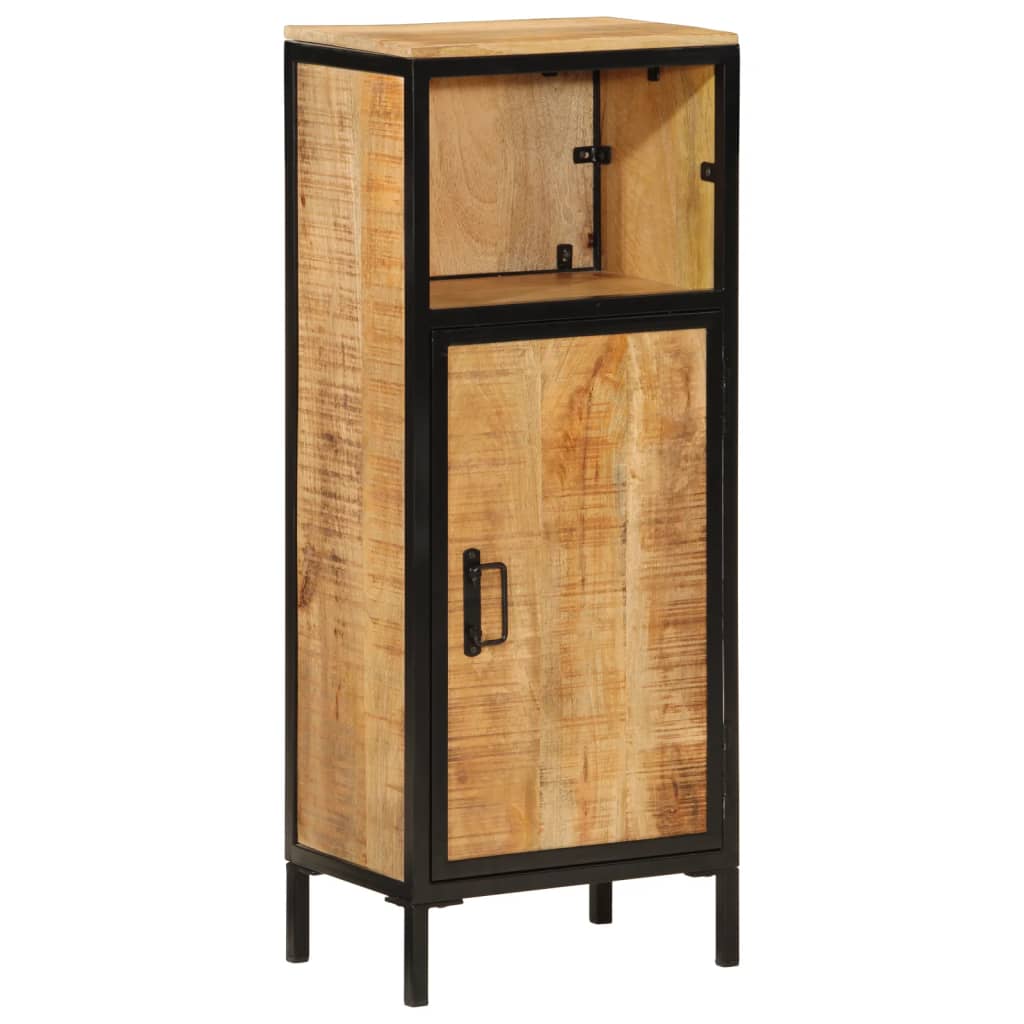 Armoire De Salle De Bain 40X27X90Cm Bois Massif Manguier Et Fer