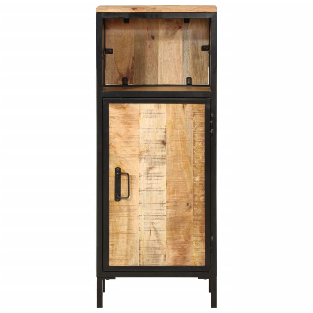 Armoire De Salle De Bain 40X27X90Cm Bois Massif Manguier Et Fer