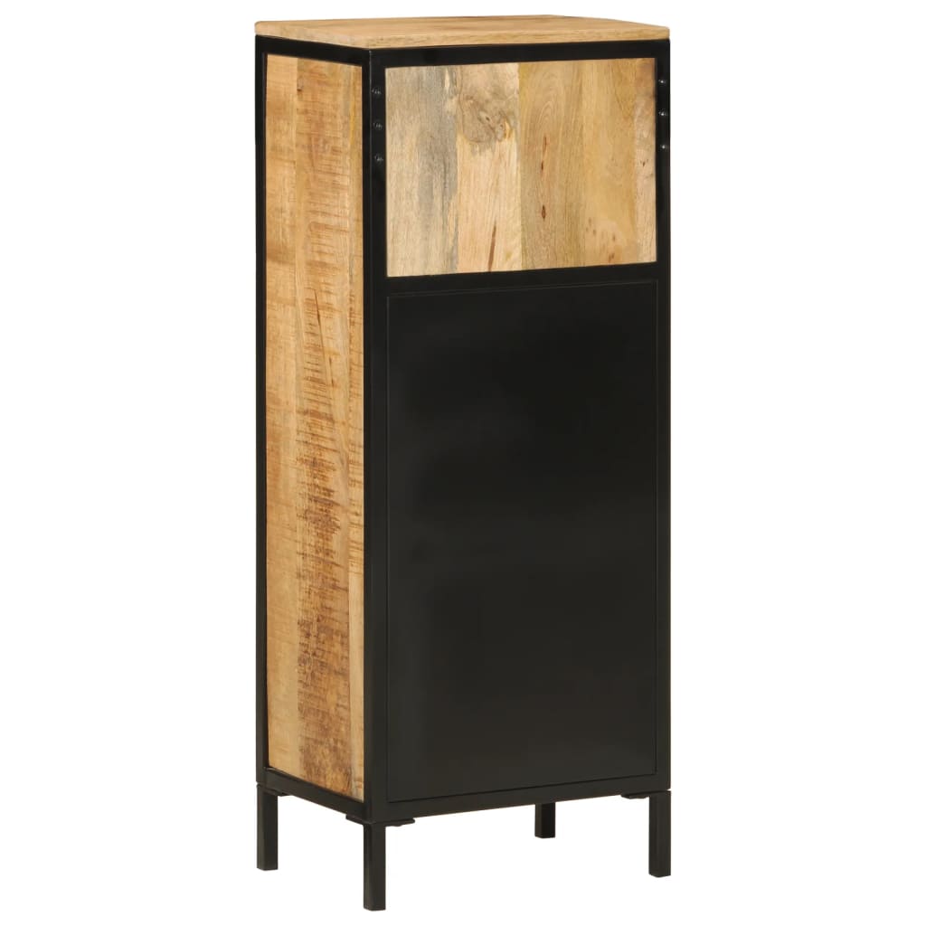 Armoire De Salle De Bain 40X27X90Cm Bois Massif Manguier Et Fer