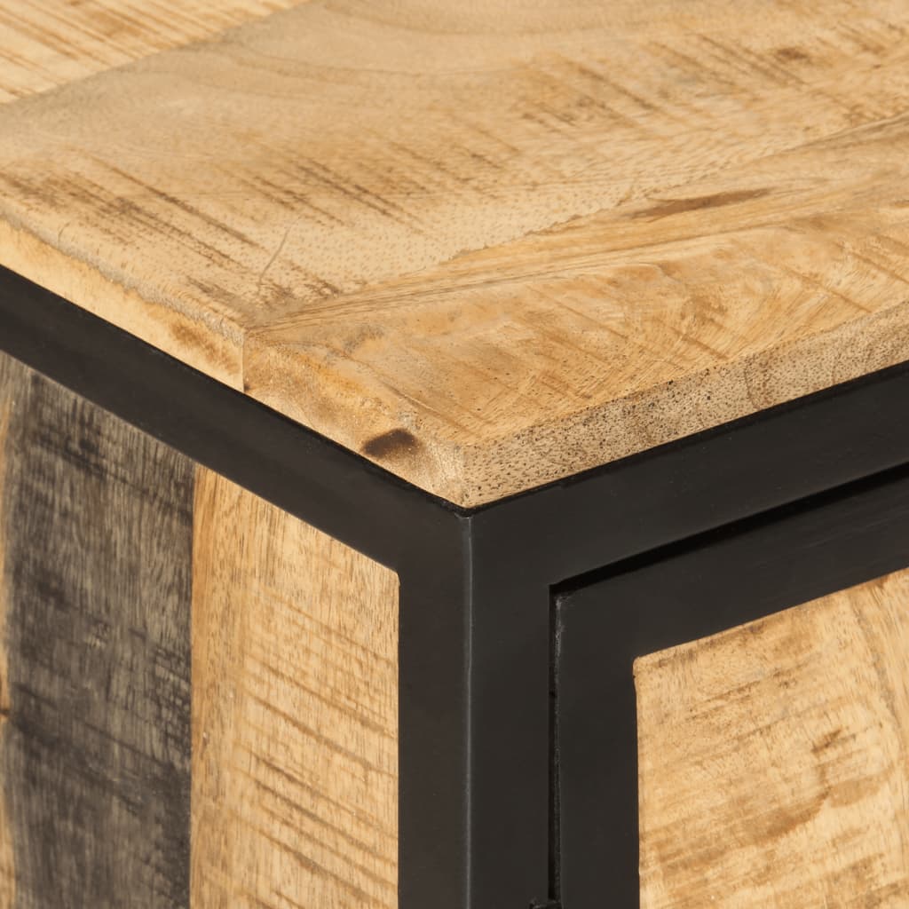 Armoire Lavabo De Salle De Bain Bois Massif De Manguier Et Fer