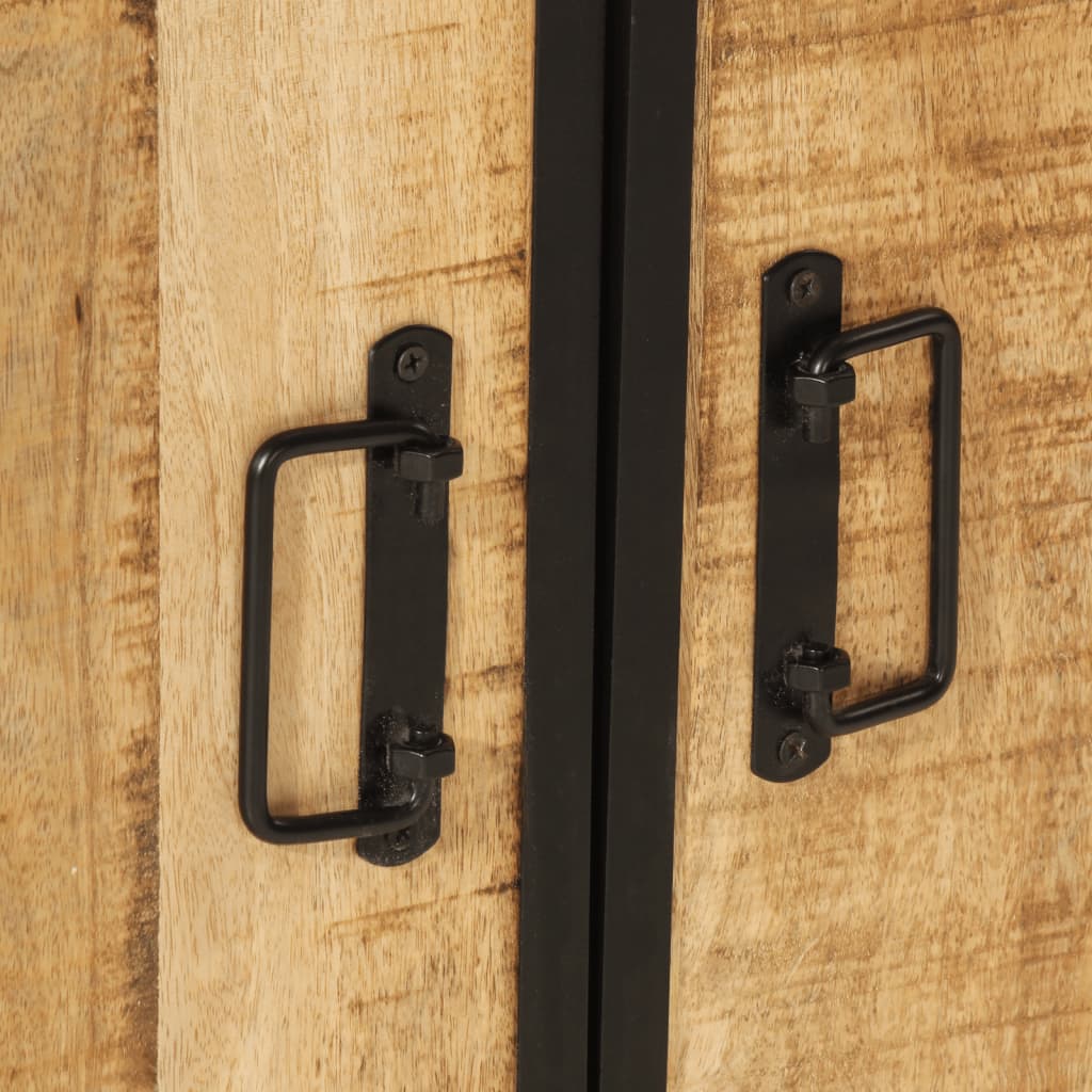 Armoire Lavabo De Salle De Bain Bois Massif De Manguier Et Fer