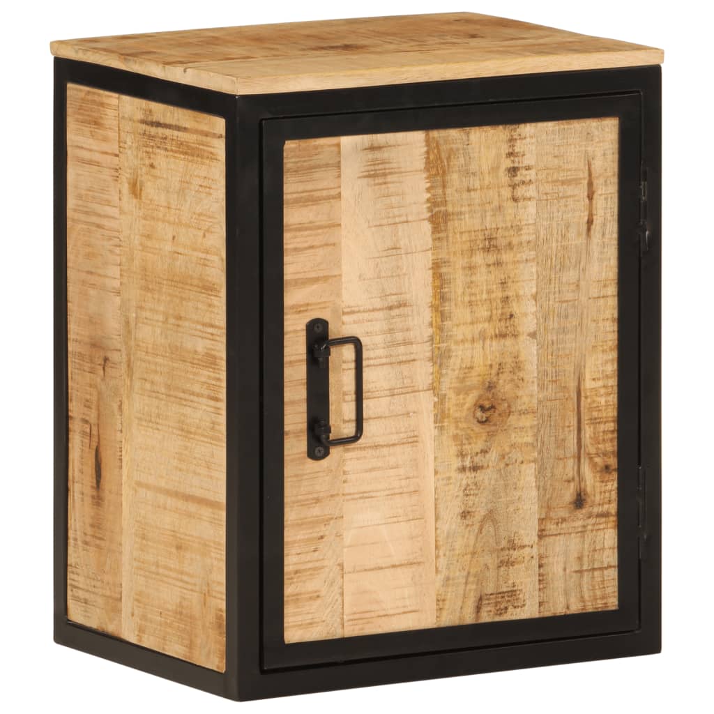 Armoire De Salle De Bain 40X30X50Cm Bois Massif Manguier Et Fer