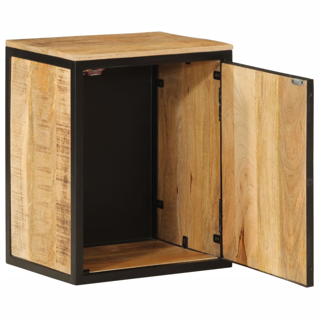Armoire De Salle De Bain 40X30X50Cm Bois Massif Manguier Et Fer