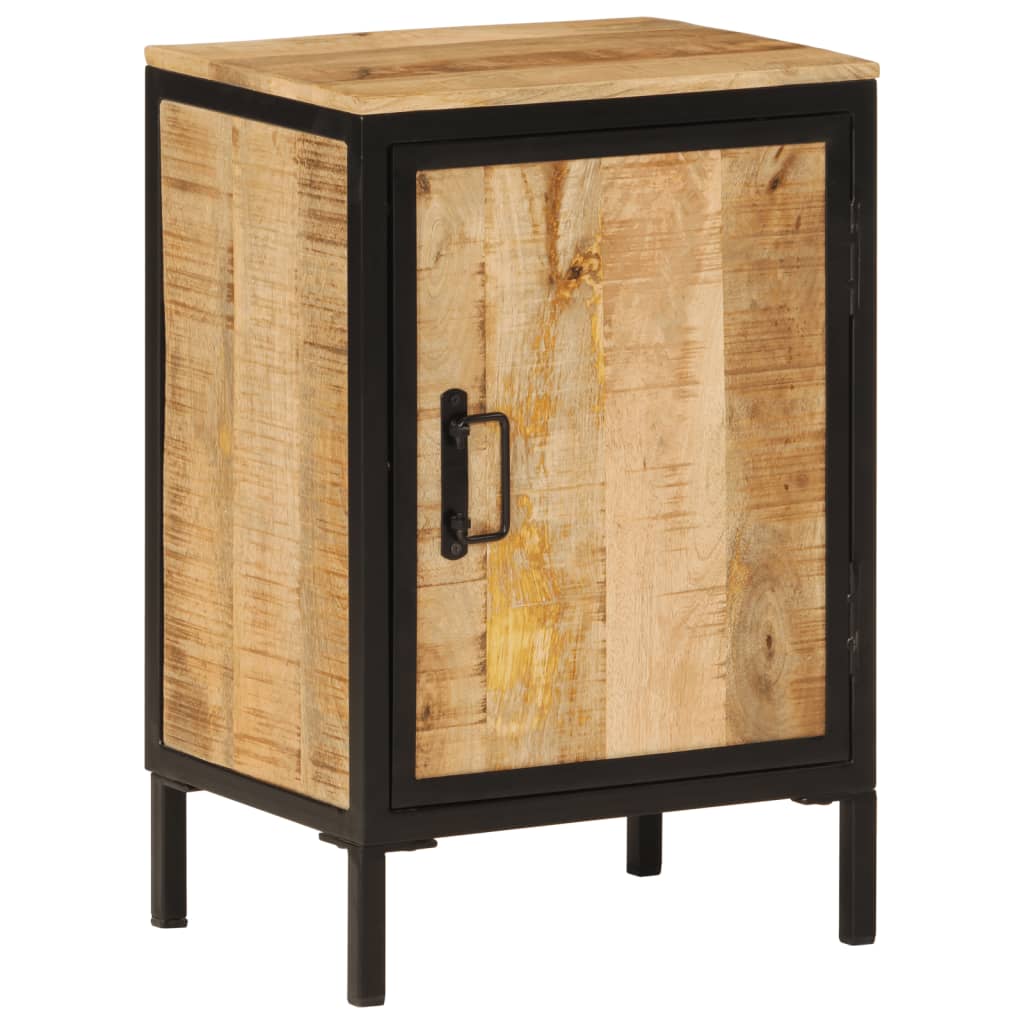 Armoire De Salle De Bain 40X30X60Cm Bois Massif Manguier Et Fer