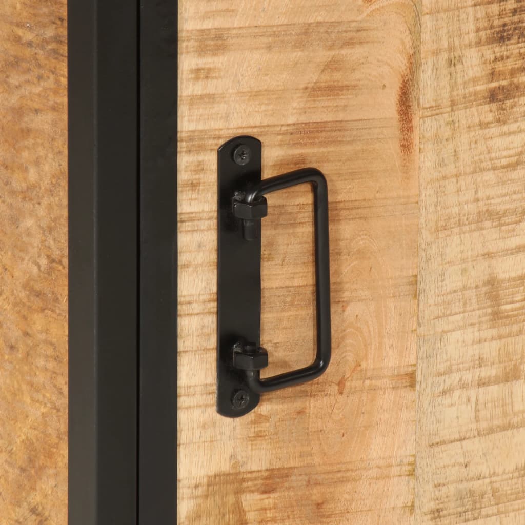 Armoire De Salle De Bain 40X30X60Cm Bois Massif Manguier Et Fer