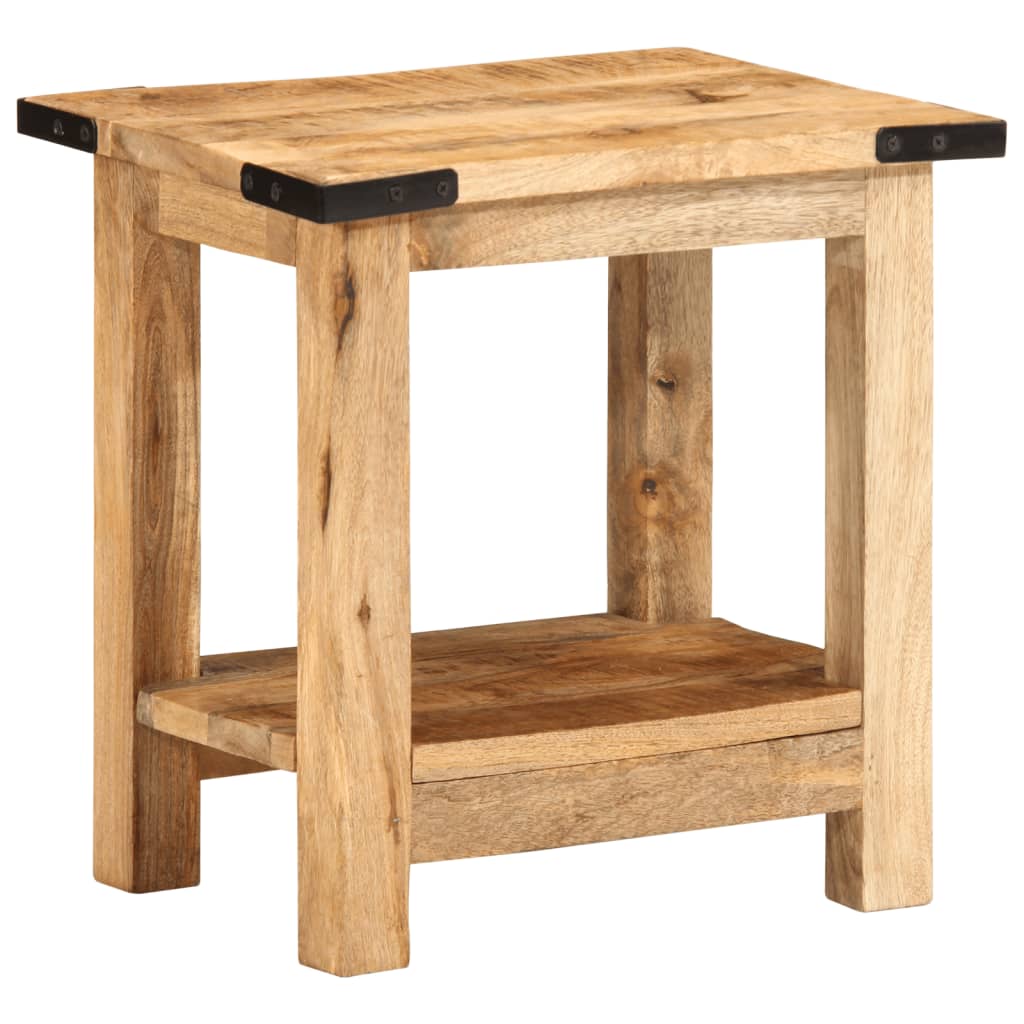 Table D'appoint 40X30X40 Cm Bois Massif De Manguier Brut