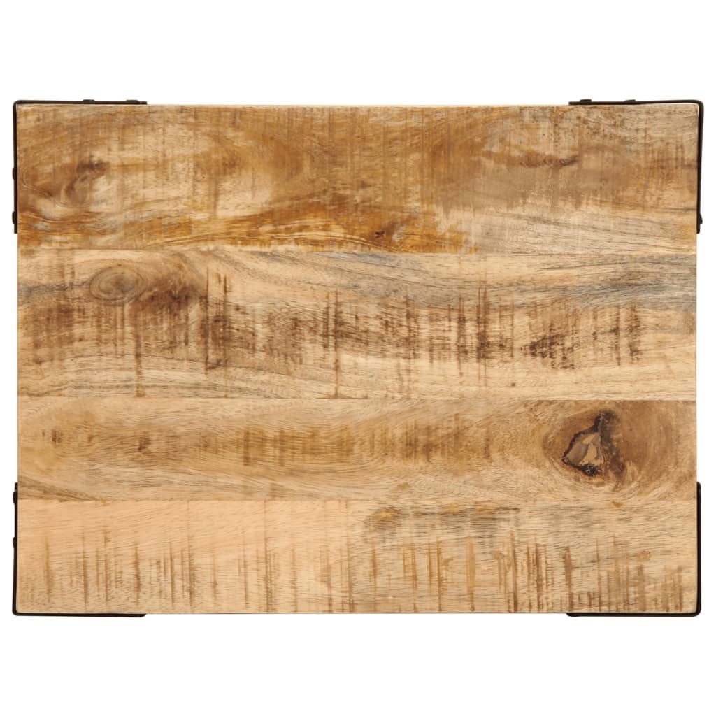 Table D'appoint 40X30X40 Cm Bois Massif De Manguier Brut